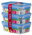 Emsa 3er Dose CLIP &amp; CLOSE, transparent, Kunststoff