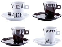Zeller Present Espresso-Set 8-tlg., schwarz/wei&szlig;, Porzellan