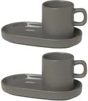 blomus 2er-Set Espressotassen PILAR, dunkelgrau, Keramik