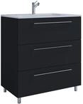 VCM 2-tlg. Stand-Badblock BADINOSS3S, schwarz, Holznachbildung