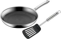 WMF Stielpfanne 28cm + Wender PROFI RESIST, silber, Edelstahl