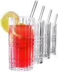 Nachtmann 4er-Set Longdrink-Gl&auml;ser + Glas-Trinkhalme TASTES GOOD,...