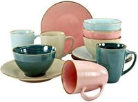 creaTable Fr&uuml;hst&uuml;cksset 12-tlg COSY MORNING, multicolour, Steinzeug