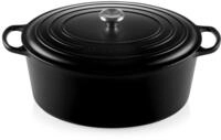 LE CREUSET Br&auml;ter oval 33cm schwarz, schwarz, Gusseisen