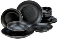 creaTable Tellerset 12-tlg INDUSTRIAL, schwarz, Steinzeug