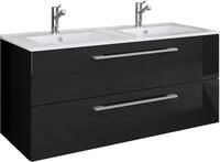 VCM 2-tlg. Waschplatz BUDASI, schwarz, Holznachbildung