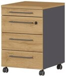 MID.YOU Rollcontainer AGENDA HOME, Graphit, Holznachbildung