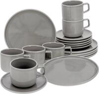 creaTable Kaffeeservice 18-tlg CHEF COLLECTION, grau, Porzellan