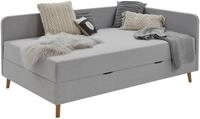Polsterliege mit Bettkasten - grau - Materialmix - 130 cm - 84 cm - M&ouml;bel Kraft