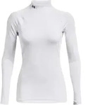 Under Armour Women's Coldgear Authentics Mock Neck white black (100) L