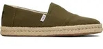 Toms Alpargata Rope 2.0 olive recycled cotton slubby woven 40.5