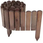Holz Rollzaun Dunkelbraun 40x200 cm Beeteinfassung f&uuml;r Beet-&...