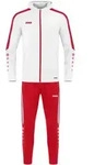 Jako Trainingsanzug Polyester Power mit Kapuze - wei&szlig;/rot - 38