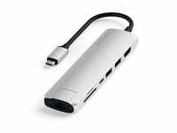 Satechi Aluminum USB-C Slim Multi-Port 7 in 1 Adapter Silber USB-C 7 in 1