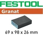 6x FESTOOL Schleifschwamm Granat 69 x 98 x 26mm P220