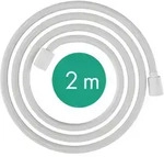 hansgrohe Designflex Textilbrauseschlauch, L&auml;nge 2000mm, 28230700, Farbe: Wei&szlig; Matt