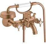 hansgrohe AXOR Montreux 2-Griff-Wannenarmatur Aufputz, 16540140, Farbe: Brushed