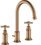 hansgrohe AXOR Montreux 3-Loch Waschtischarmatur 180, Zugstangen-Ablaufgarnitur,