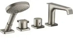 hansgrohe AXOR Citterio E 4-Loch Wannenrandarmatur mit Thermostat, 36411800,...
