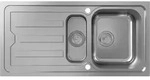 hansgrohe S44 Einbausp&uuml;le 342/145, Edelstahl, mit Abtropffl&auml;che, 2 Becken,