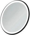 Ideal Standard Conca Wandspiegel mit Ambientelicht, rund, mit schwarzem Rahmen,