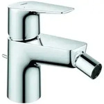 Grohe BauEdge Einhand-Bidetbatterie, Ausladung 117mm, Zugstangen-Ablaufgarnitur,