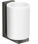 hansgrohe AXOR UNIVERSAL Rectangular Zahnputzbecher, Metall, Glas wei&szlig;,...