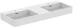 Ideal Standard Extra Doppel-Waschtisch, je 1 Hahnloch mittig, mit &Uuml;berlauf,