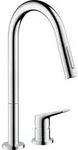 hansgrohe AXOR Citterio M DN 15 2-Loch-Einhebel-K&uuml;chenmischer 220 mit Ausziehbrause,
