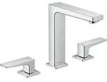hansgrohe Metropol 3-Loch Waschtischarmatur 160, Hebelgriffe, Push-Open