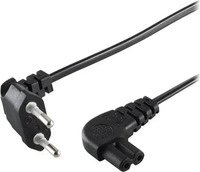 Goobay 97348, Goobay Euro Anschlusskabel beidseitig abgewinkelt, 1,5 m, Schwarz,...