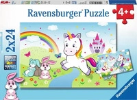 Ravensburger 07828, Ravensburger Kinderpuzzle 2x24 Teile - M&auml;rchenhaftes Einhorn