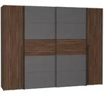 FORTE Schwebet&uuml;renschrank Narago 270 x 210 cm Holzoptik Walnuss / Betonoptik