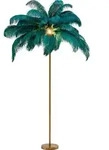 KARE DESIGN Stehlampe Feather Palm Alu, Eisen, Stahl & Metall Gr&uuml;n