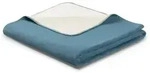 Biederlack Kuscheldecke Doubleface 150 x 200 cm Mischgewebe Blau Hellblau