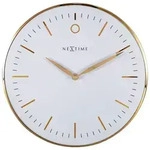 Nextime Wanduhr Small Glamour &Oslash; 30 cm Metall Wei&szlig; / Gold