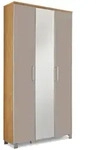 Voss M&ouml;bel Garderobenschrank Santina Glas Grau Taupe