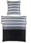 Janine Design Bettw&auml;sche J.D. 135 x 200 cm Satin Grau, Schwarz Grau /