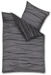 kaeppel Bettw&auml;sche Motion 155 x 220 cm Satin Grau Dunkelgrau