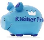 Spardose Kleiner Prinz 12,5 x 9 cm Keramik Blau
