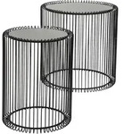 KARE DESIGN Beistelltisch Wire Black 79578 2er Set Glas Schwarz