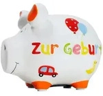 Spardose Zur Geburt 12,5 x 9 cm Keramik Wei&szlig;