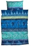 Casatex Bettw&auml;sche Indi 135 x 200 cm Satin Blau / T&uuml;rkis