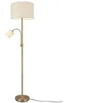 Trio Stehlampe Hotel Stoff Wei&szlig; / Gold