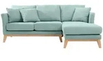 Ecksofa rechts skandinavisch Lagunenblau OSLO