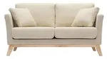 Sofa skandinavisch 2 Pl&auml;tze Beige helle Holzbeine OSLO