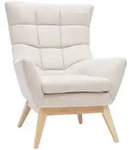 Sessel Skandinavisch beige aus Holz BRODY