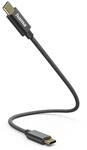 USB-C auf USB-C Ladekabel 0,2m Nylon Schwarz