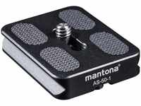 mantona 21461, Mantona AS-50-1 Schnellwechselplatte Arca-Swiss kompatibel, 50x38 mm