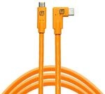 TetherPro USB-Datenkabel f&uuml;r USB-C an USB-C (orange, rechtsgewinkelt, 4,6 m L&auml;nge)